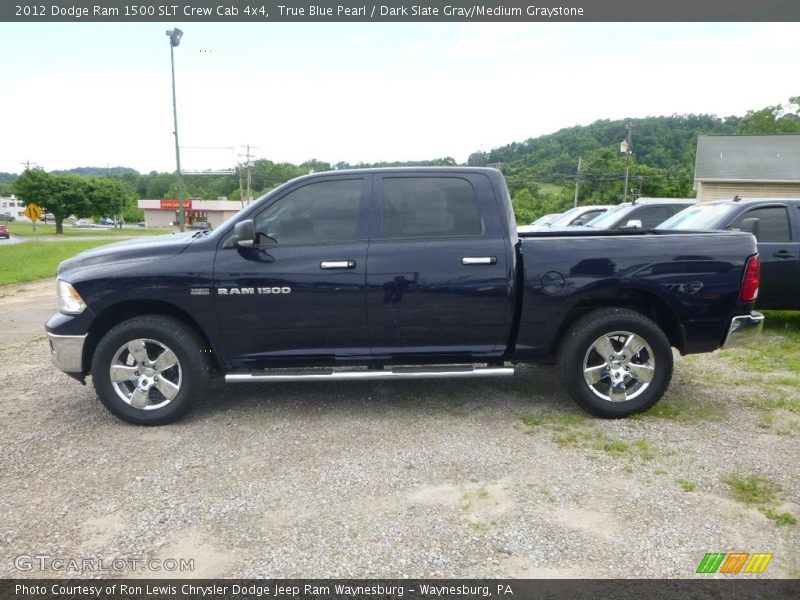 True Blue Pearl / Dark Slate Gray/Medium Graystone 2012 Dodge Ram 1500 SLT Crew Cab 4x4
