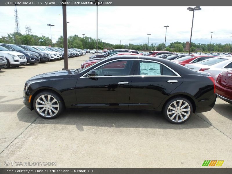 Stellar Black Metallic / Jet Black 2018 Cadillac ATS Luxury AWD