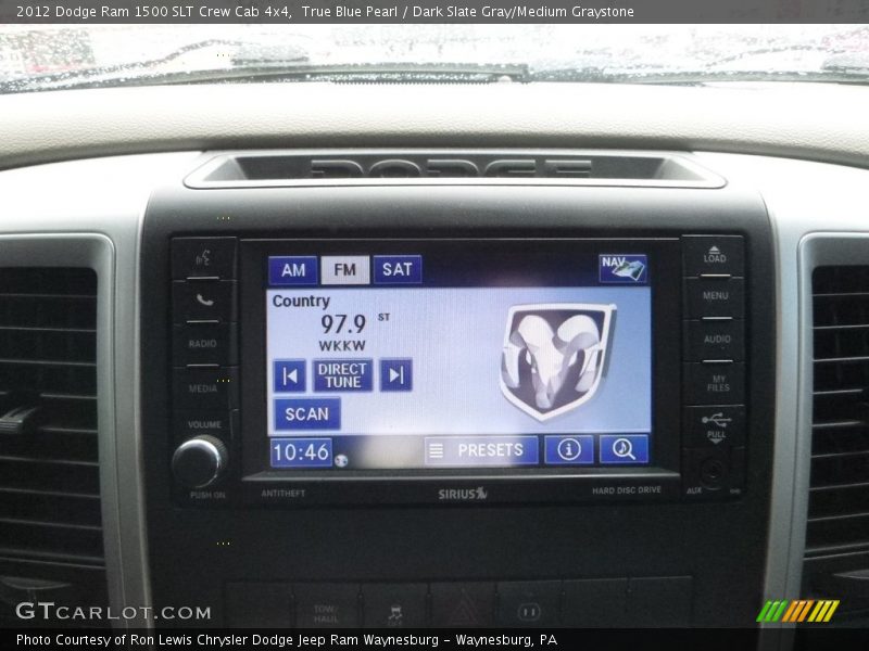 True Blue Pearl / Dark Slate Gray/Medium Graystone 2012 Dodge Ram 1500 SLT Crew Cab 4x4