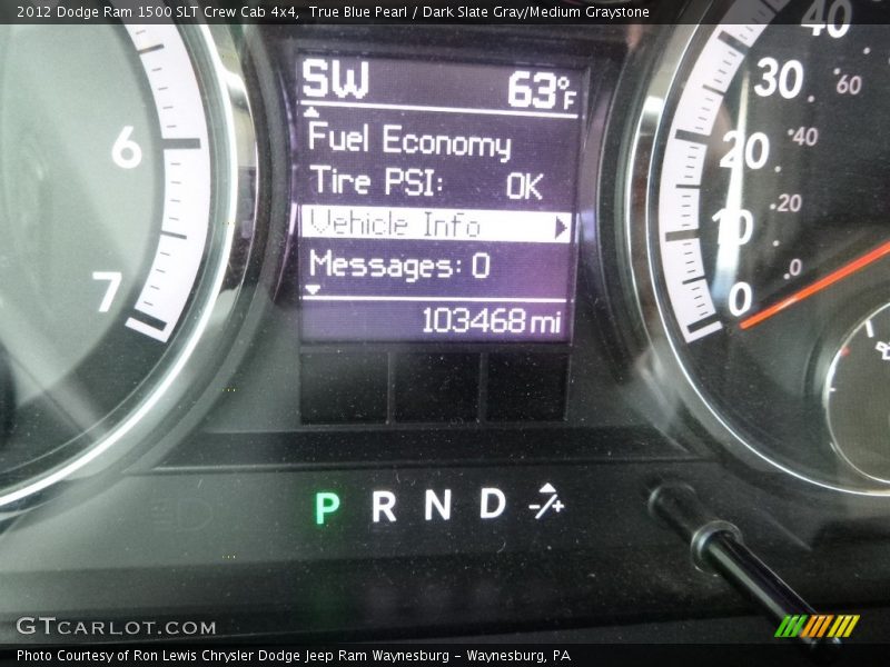 True Blue Pearl / Dark Slate Gray/Medium Graystone 2012 Dodge Ram 1500 SLT Crew Cab 4x4