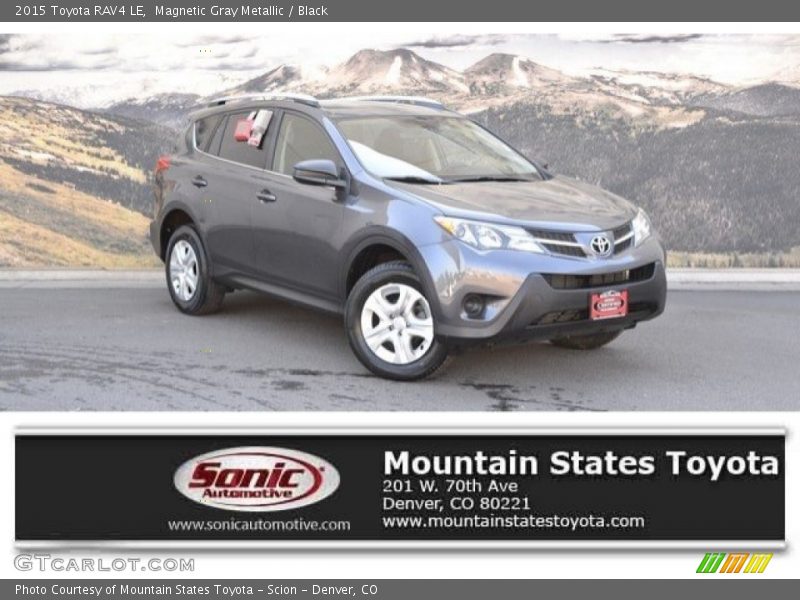 Magnetic Gray Metallic / Black 2015 Toyota RAV4 LE