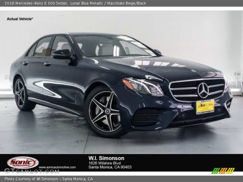 Lunar Blue Metallic / Macchiato Beige/Black 2018 Mercedes-Benz E 300 Sedan