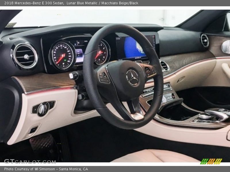 Lunar Blue Metallic / Macchiato Beige/Black 2018 Mercedes-Benz E 300 Sedan