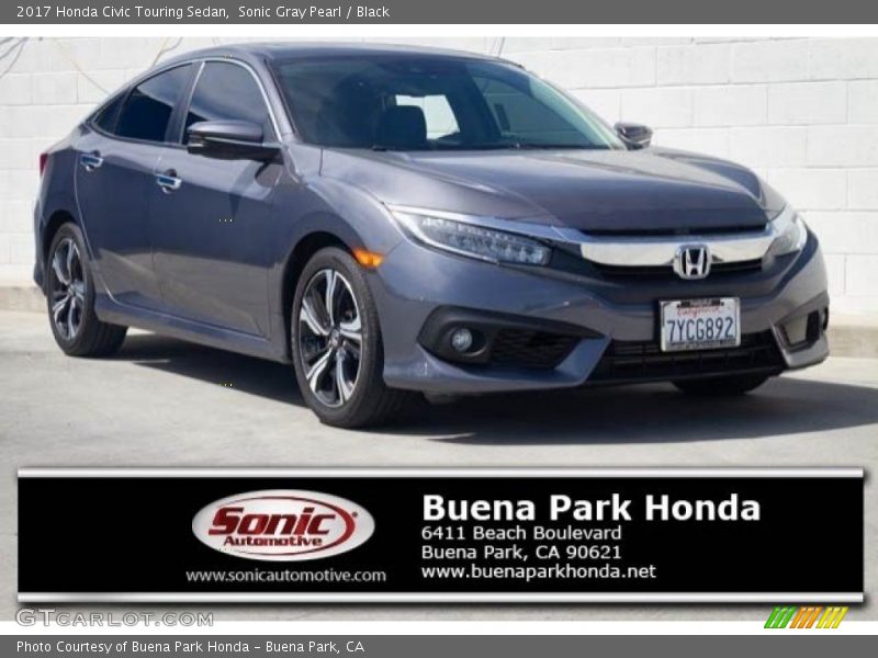 Sonic Gray Pearl / Black 2017 Honda Civic Touring Sedan