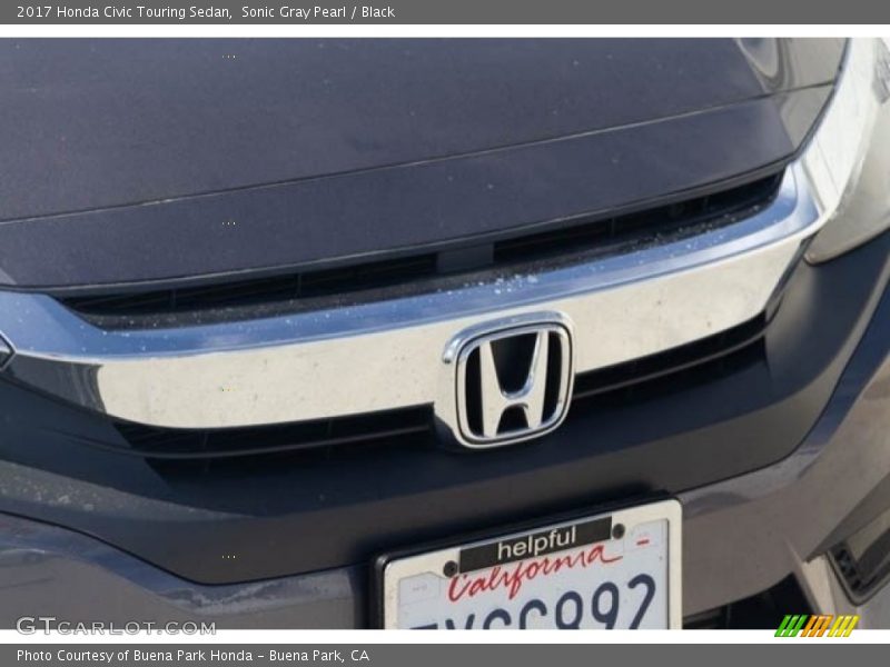 Sonic Gray Pearl / Black 2017 Honda Civic Touring Sedan