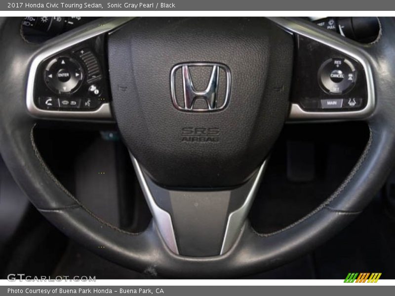 Sonic Gray Pearl / Black 2017 Honda Civic Touring Sedan