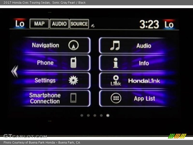 Sonic Gray Pearl / Black 2017 Honda Civic Touring Sedan