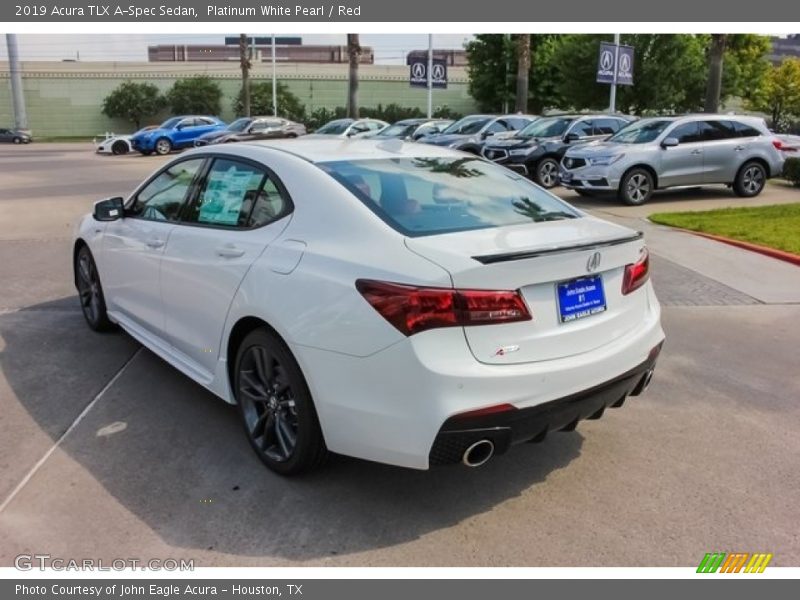 Platinum White Pearl / Red 2019 Acura TLX A-Spec Sedan