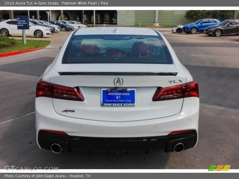 Platinum White Pearl / Red 2019 Acura TLX A-Spec Sedan
