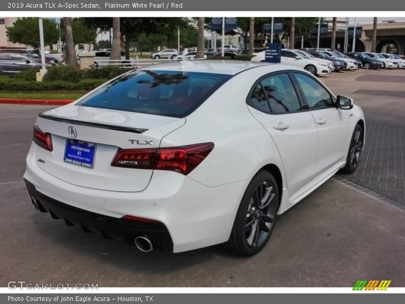 Platinum White Pearl / Red 2019 Acura TLX A-Spec Sedan
