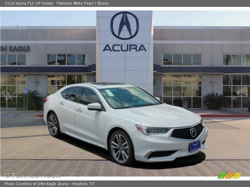 Platinum White Pearl / Ebony 2019 Acura TLX V6 Sedan