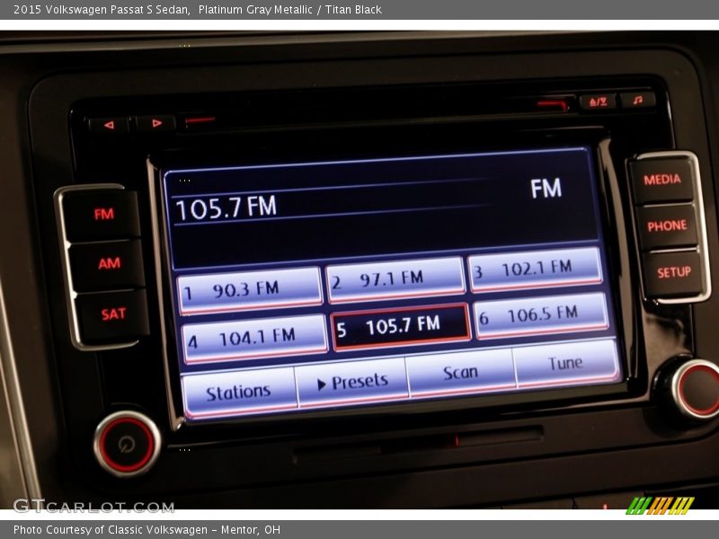 Platinum Gray Metallic / Titan Black 2015 Volkswagen Passat S Sedan
