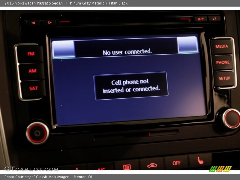 Platinum Gray Metallic / Titan Black 2015 Volkswagen Passat S Sedan