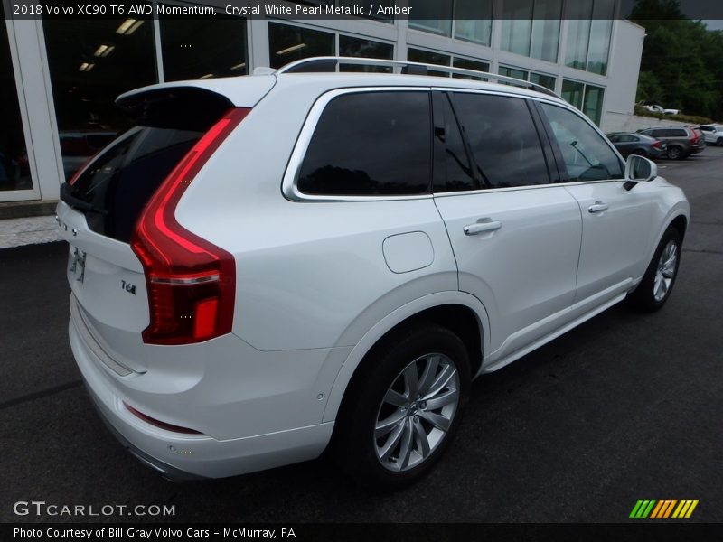 Crystal White Pearl Metallic / Amber 2018 Volvo XC90 T6 AWD Momentum