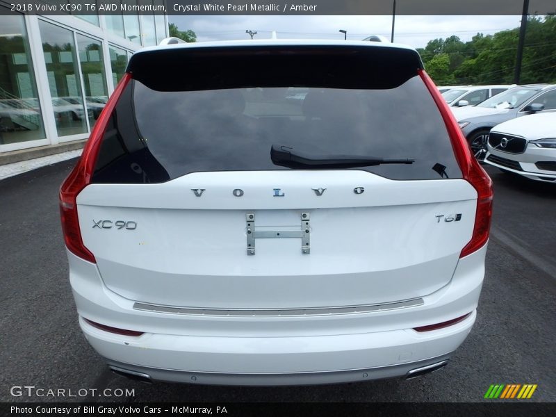 Crystal White Pearl Metallic / Amber 2018 Volvo XC90 T6 AWD Momentum