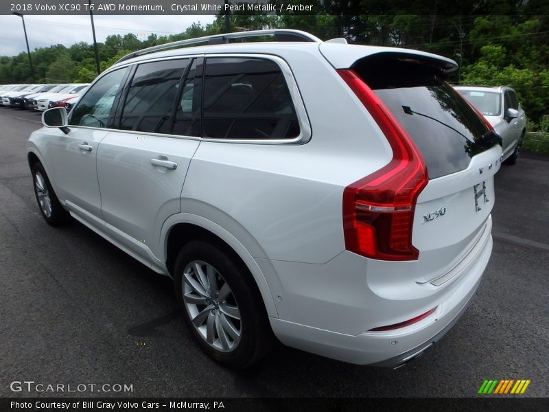 Crystal White Pearl Metallic / Amber 2018 Volvo XC90 T6 AWD Momentum