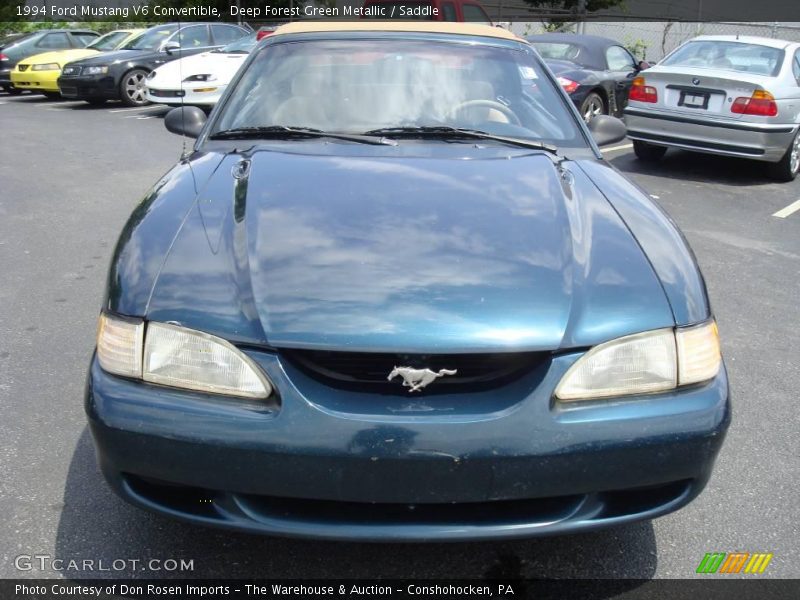 Deep Forest Green Metallic / Saddle 1994 Ford Mustang V6 Convertible