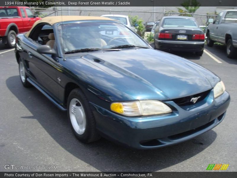 Deep Forest Green Metallic / Saddle 1994 Ford Mustang V6 Convertible