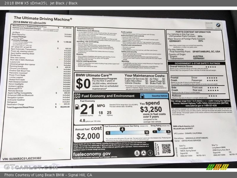 Jet Black / Black 2018 BMW X5 sDrive35i