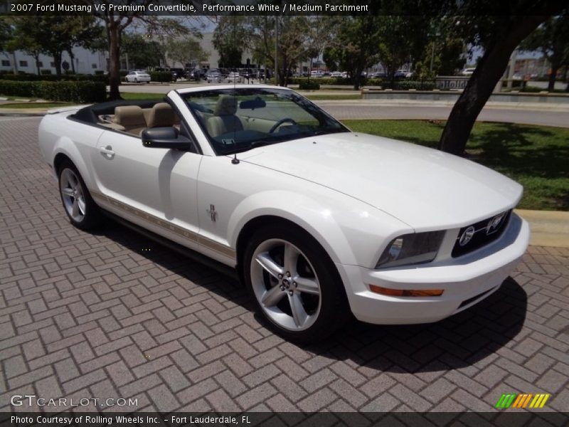 Performance White / Medium Parchment 2007 Ford Mustang V6 Premium Convertible