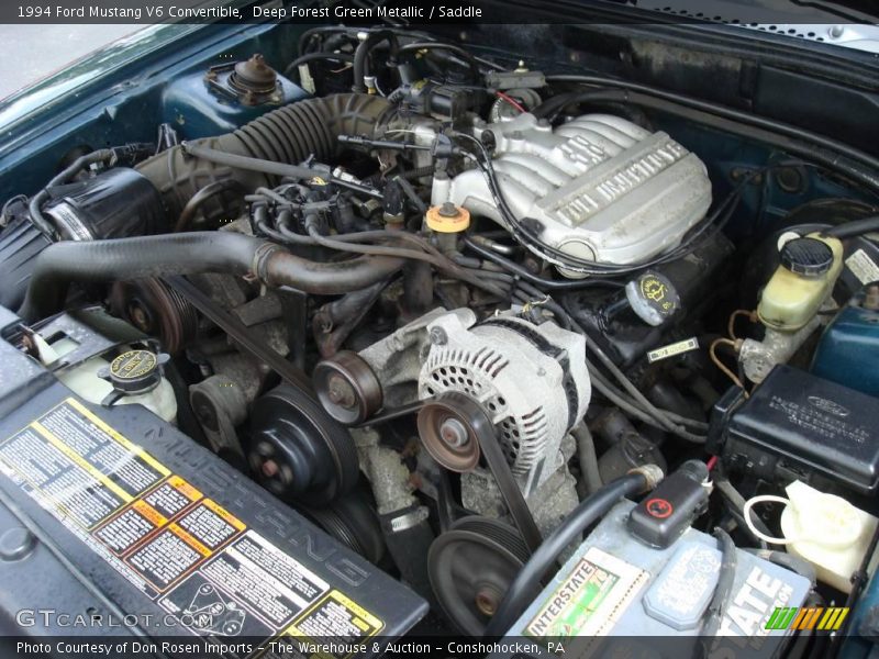 Deep Forest Green Metallic / Saddle 1994 Ford Mustang V6 Convertible