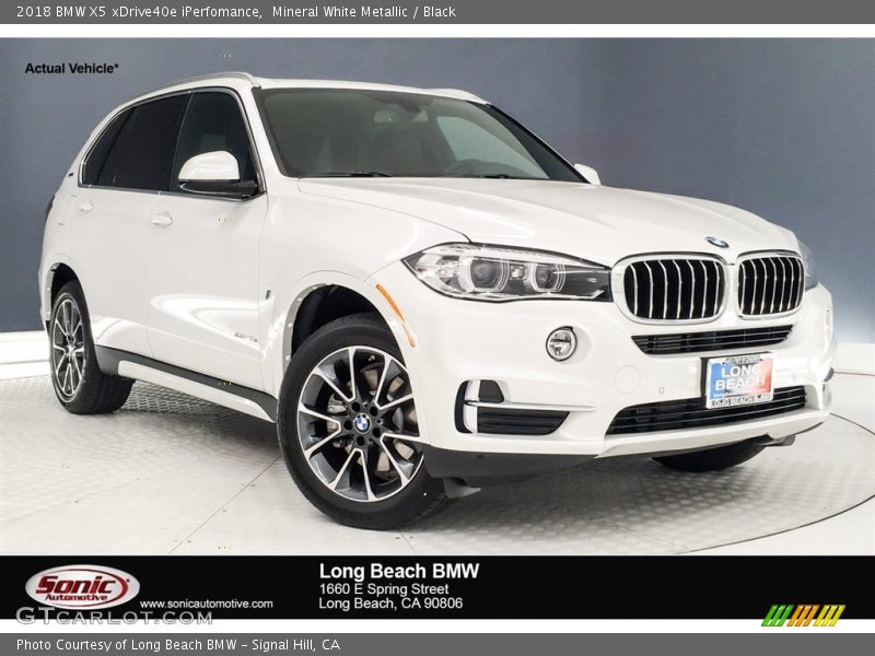 Mineral White Metallic / Black 2018 BMW X5 xDrive40e iPerfomance