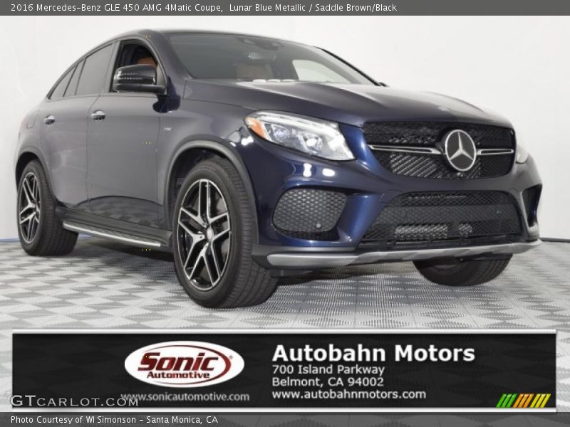 Lunar Blue Metallic / Saddle Brown/Black 2016 Mercedes-Benz GLE 450 AMG 4Matic Coupe