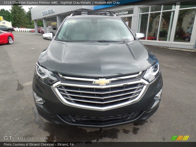 Nightfall Gray Metallic / Medium Ash Gray 2018 Chevrolet Equinox Premier AWD