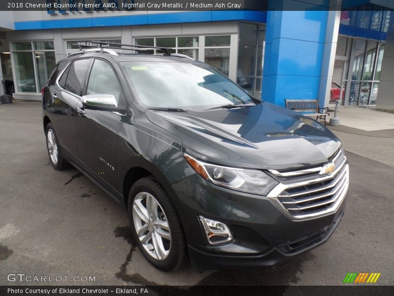 Nightfall Gray Metallic / Medium Ash Gray 2018 Chevrolet Equinox Premier AWD