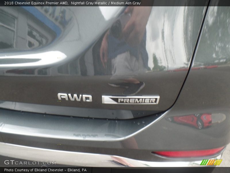 Nightfall Gray Metallic / Medium Ash Gray 2018 Chevrolet Equinox Premier AWD