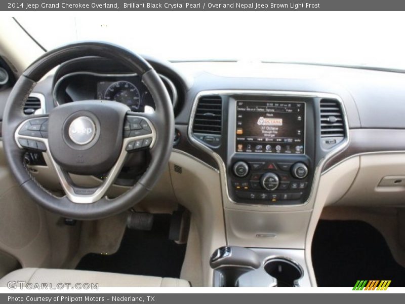 Brilliant Black Crystal Pearl / Overland Nepal Jeep Brown Light Frost 2014 Jeep Grand Cherokee Overland