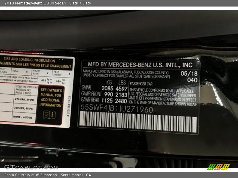 Black / Black 2018 Mercedes-Benz C 300 Sedan