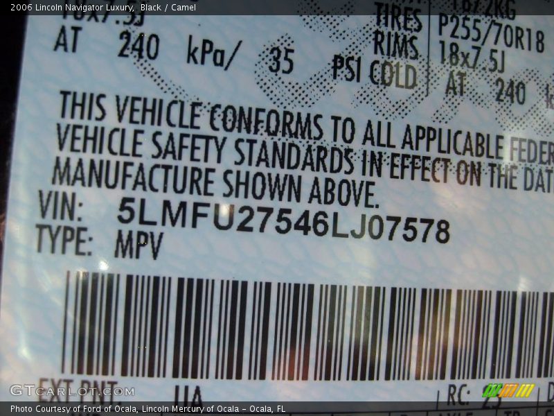 Black / Camel 2006 Lincoln Navigator Luxury