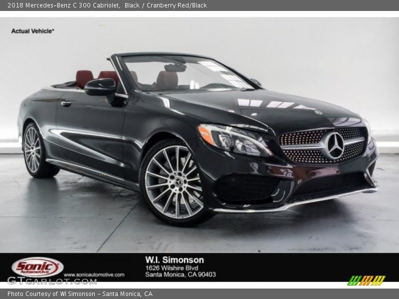 Black / Cranberry Red/Black 2018 Mercedes-Benz C 300 Cabriolet