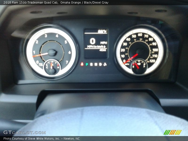 Omaha Orange / Black/Diesel Gray 2018 Ram 1500 Tradesman Quad Cab