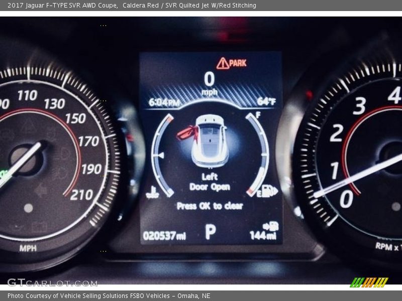 Caldera Red / SVR Quilted Jet W/Red Stitching 2017 Jaguar F-TYPE SVR AWD Coupe