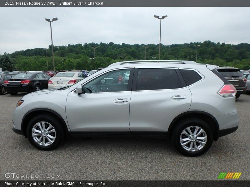 Brilliant Silver / Charcoal 2015 Nissan Rogue SV AWD