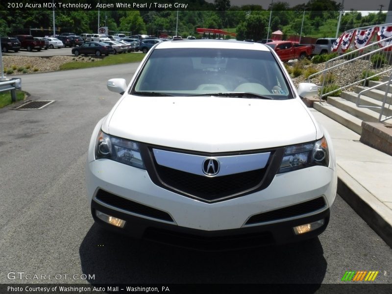 Aspen White Pearl / Taupe Gray 2010 Acura MDX Technology