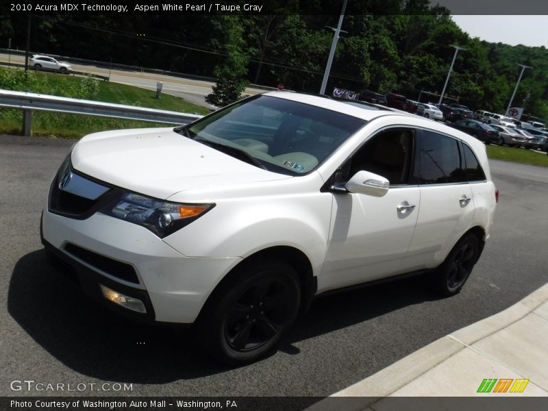 Aspen White Pearl / Taupe Gray 2010 Acura MDX Technology