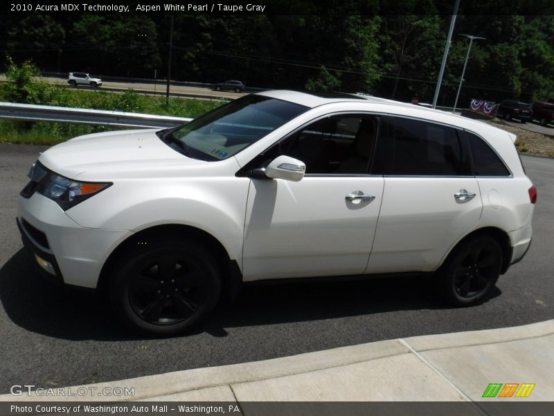 Aspen White Pearl / Taupe Gray 2010 Acura MDX Technology