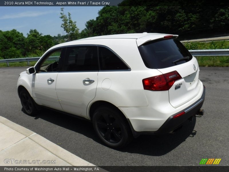 Aspen White Pearl / Taupe Gray 2010 Acura MDX Technology