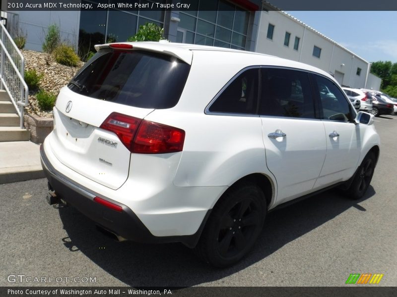 Aspen White Pearl / Taupe Gray 2010 Acura MDX Technology