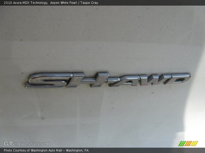 Aspen White Pearl / Taupe Gray 2010 Acura MDX Technology