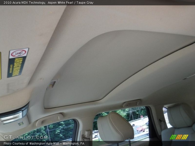 Aspen White Pearl / Taupe Gray 2010 Acura MDX Technology
