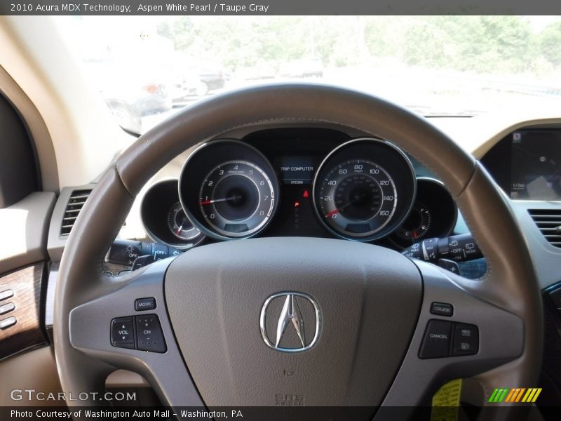 Aspen White Pearl / Taupe Gray 2010 Acura MDX Technology
