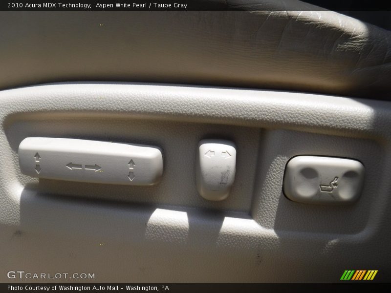 Aspen White Pearl / Taupe Gray 2010 Acura MDX Technology