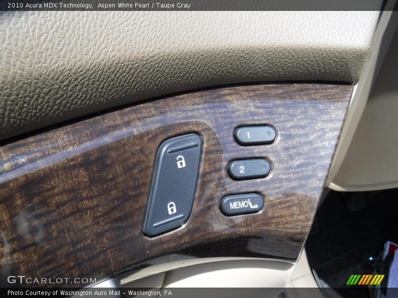Aspen White Pearl / Taupe Gray 2010 Acura MDX Technology