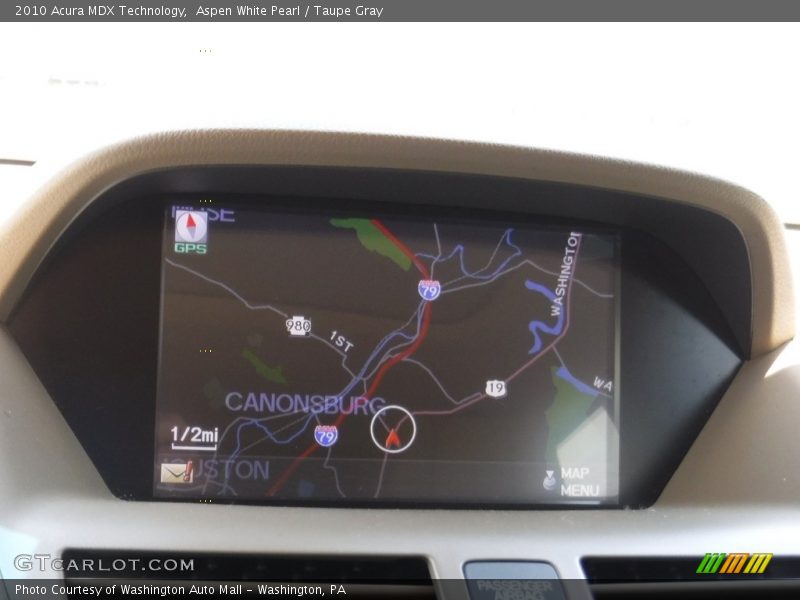 Aspen White Pearl / Taupe Gray 2010 Acura MDX Technology