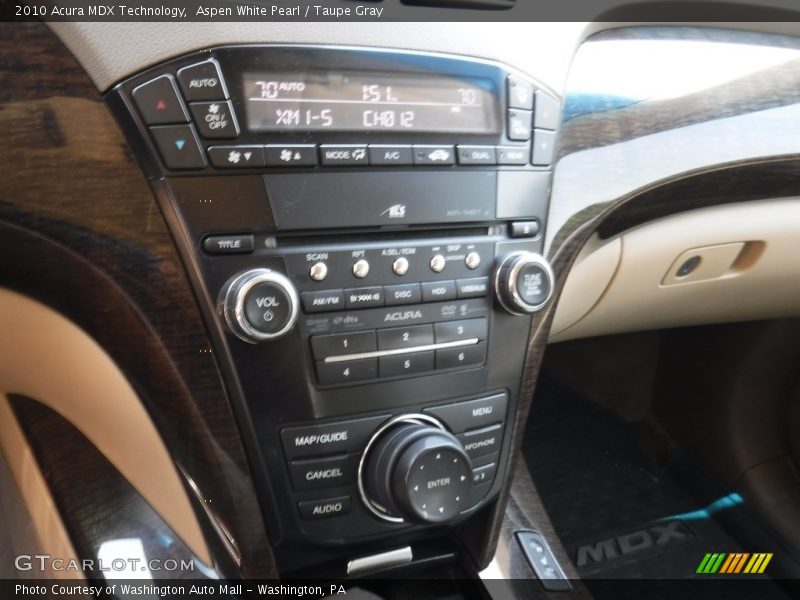 Aspen White Pearl / Taupe Gray 2010 Acura MDX Technology