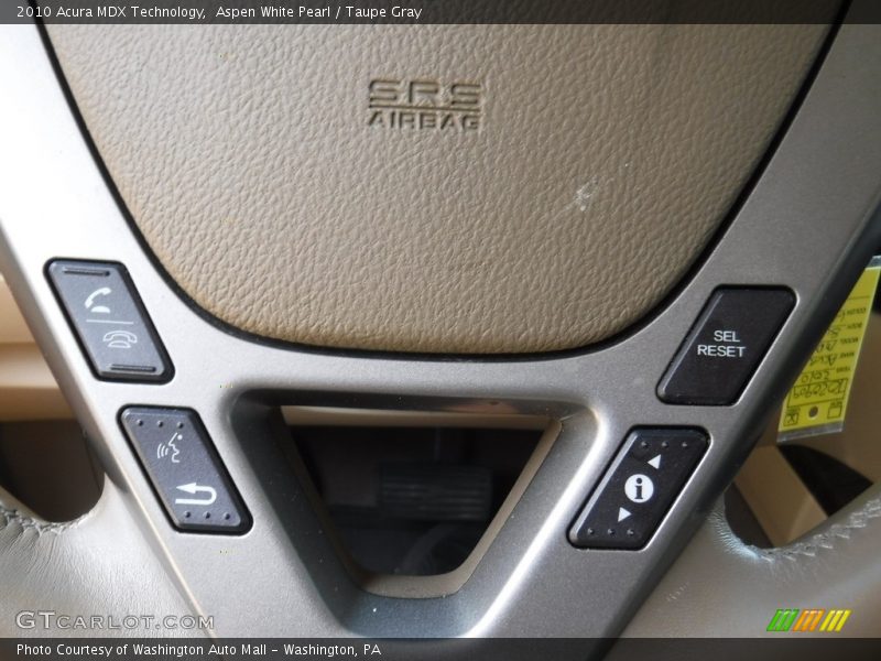 Aspen White Pearl / Taupe Gray 2010 Acura MDX Technology